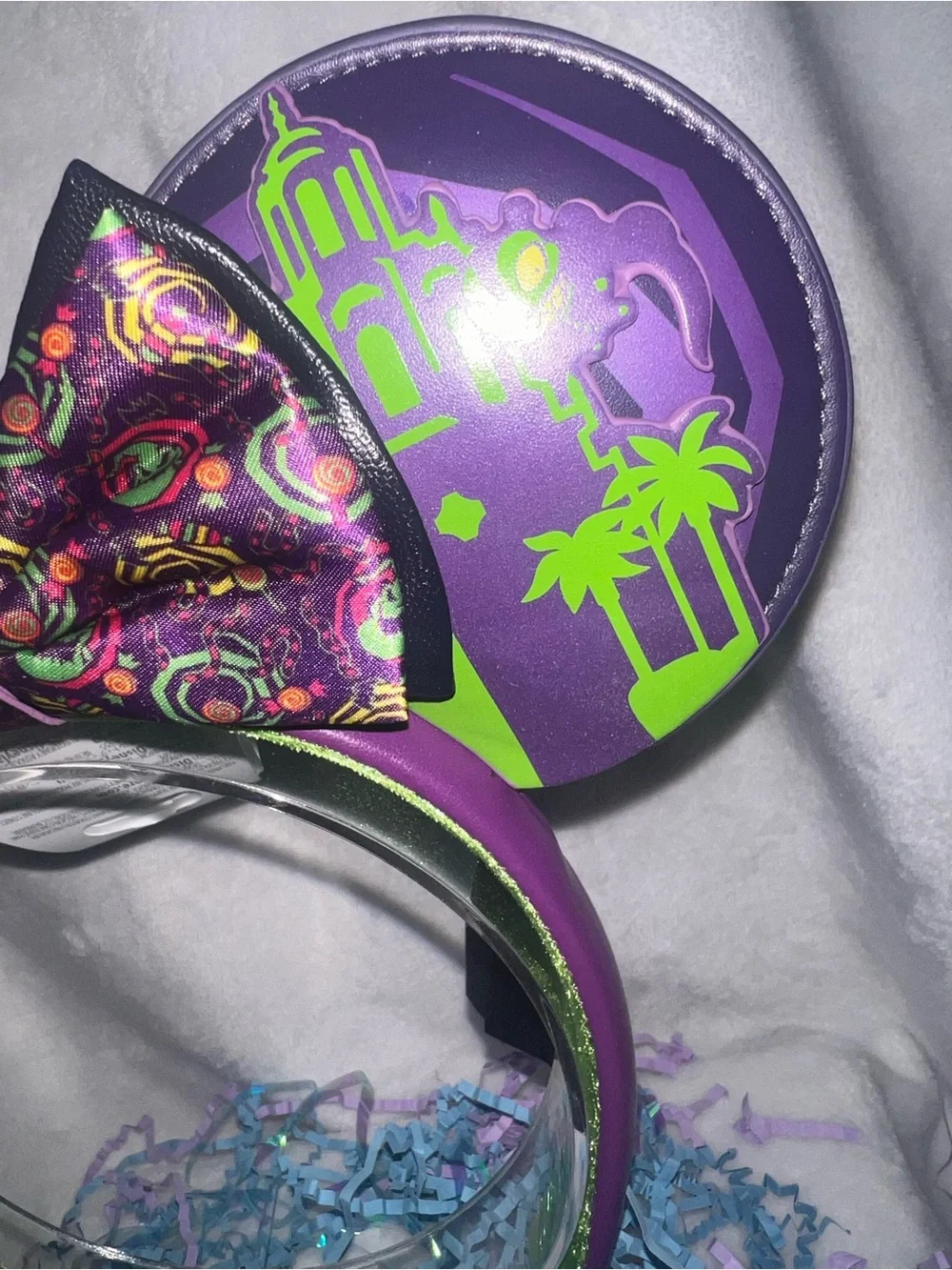 NWT! Disney Parks 2025 Oogie Boogie Bash Glow in the Dark Minnie Ears Headband